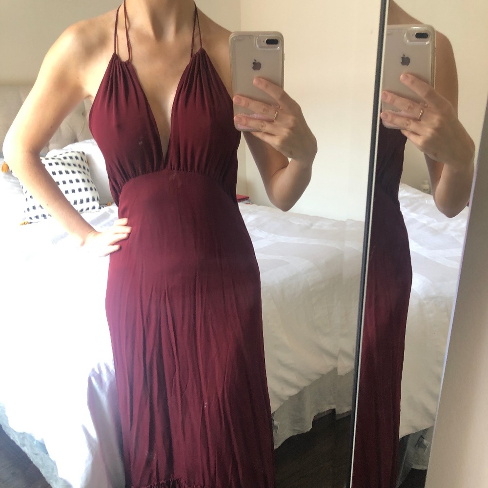 Love Sam Burgundy Maxi Dress